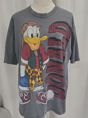 Vintage 90s Gray Donald Duck Graphic Tee Xl